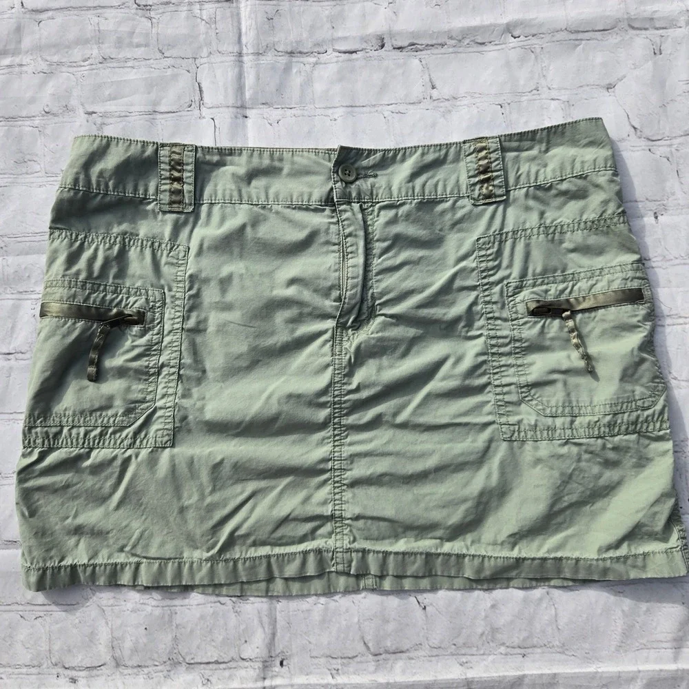 Vintage y2k cargo mini skirt army green low rise cyber fairy grunge Old Navy lg